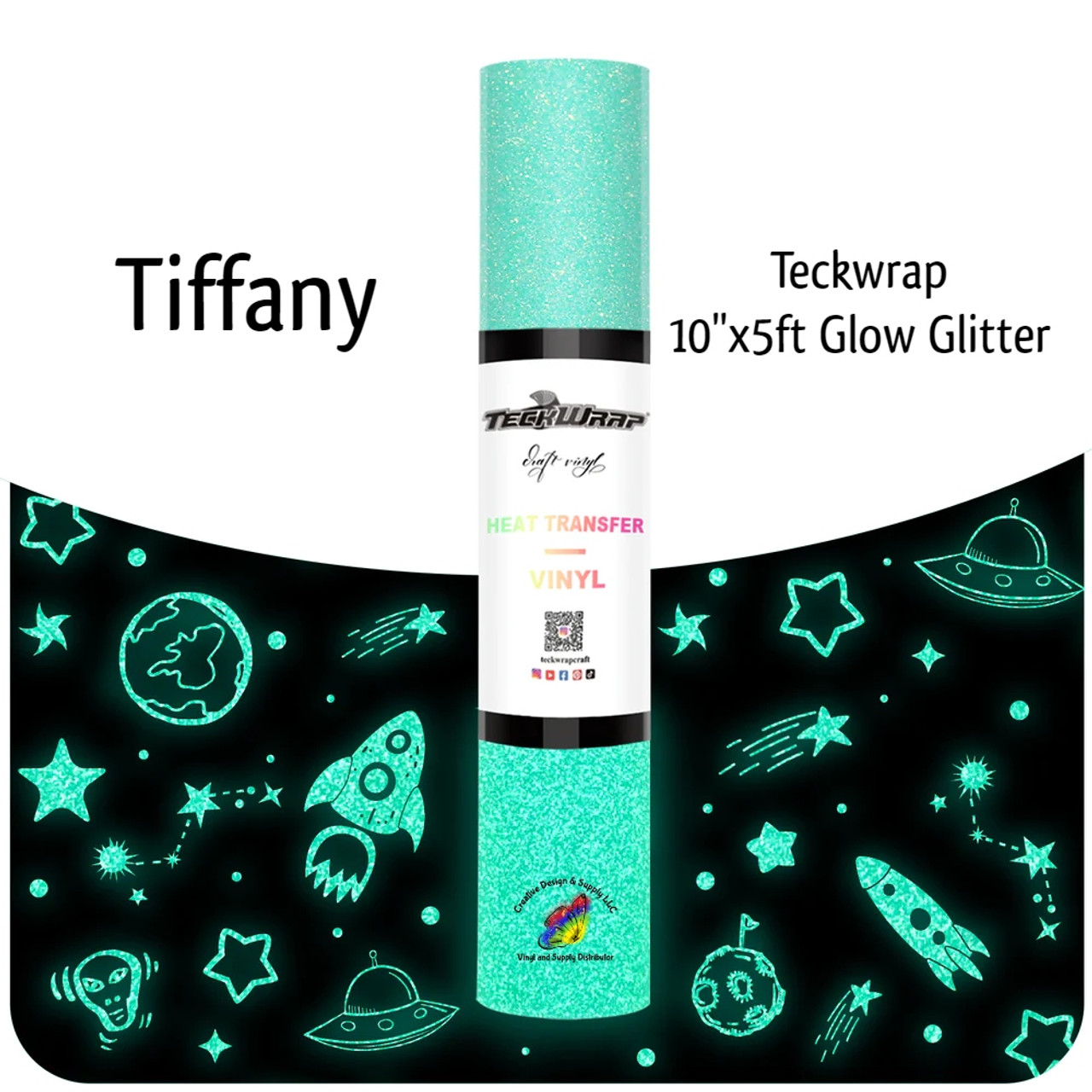 Teckwrap Glow in the Dark Glitter HTV | Tiffany