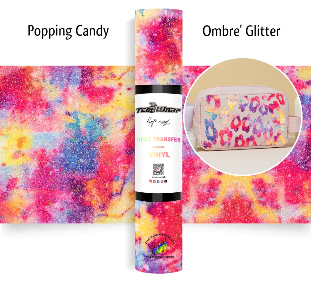 Teckwrap Ombre' Glitter HTV | Popping Candy