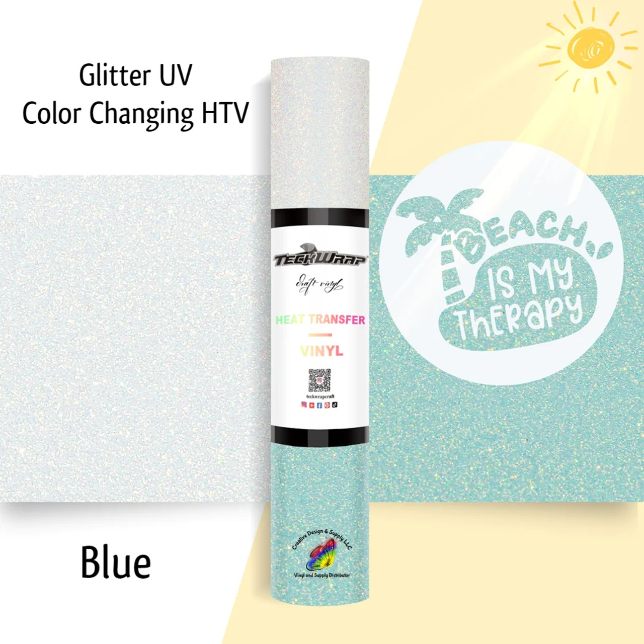 Teckwrap Glitter UV Color Changing HTV | Blue