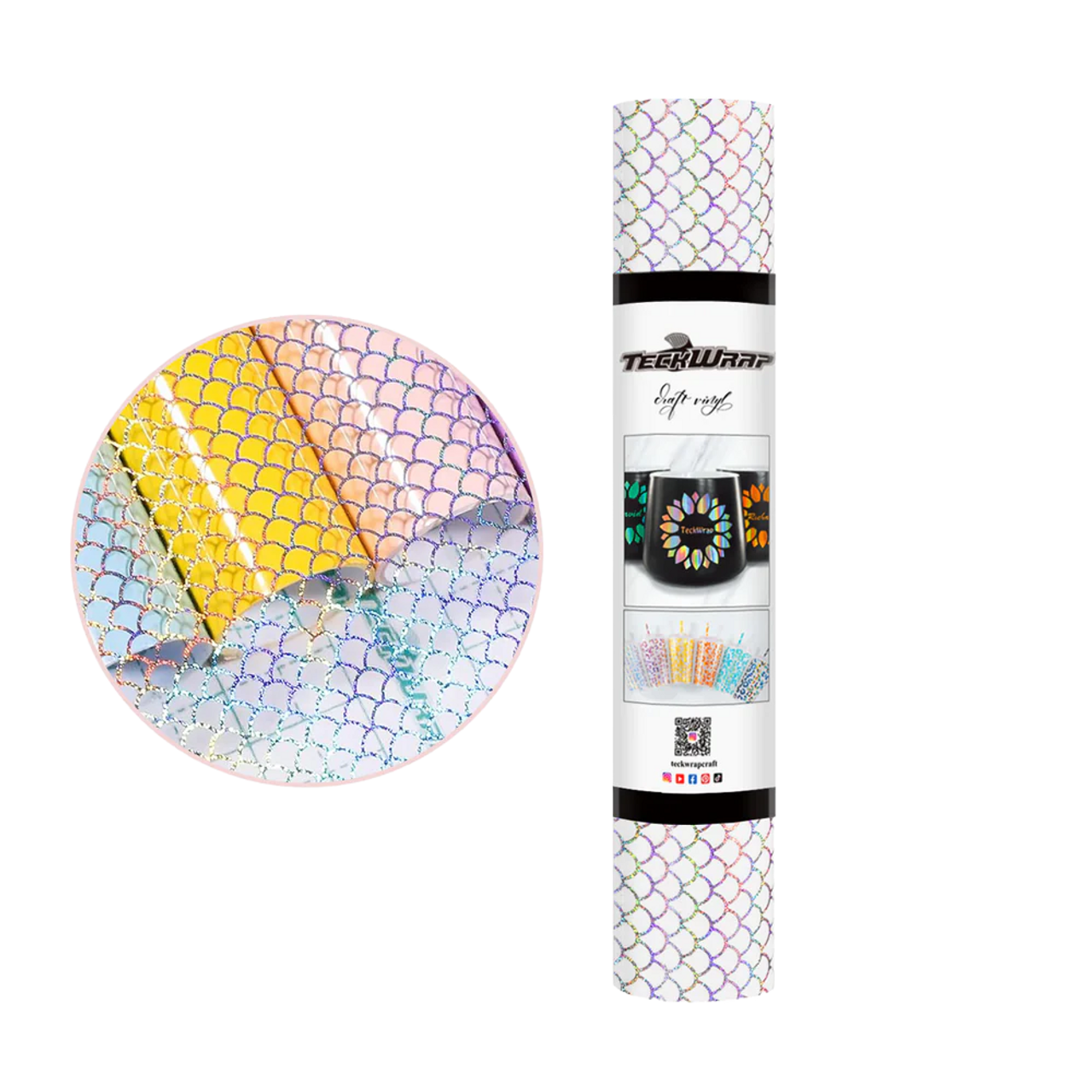 Teckwrap Holographic Opal Adhesive Vinyl | Transparent Mermaid Scales