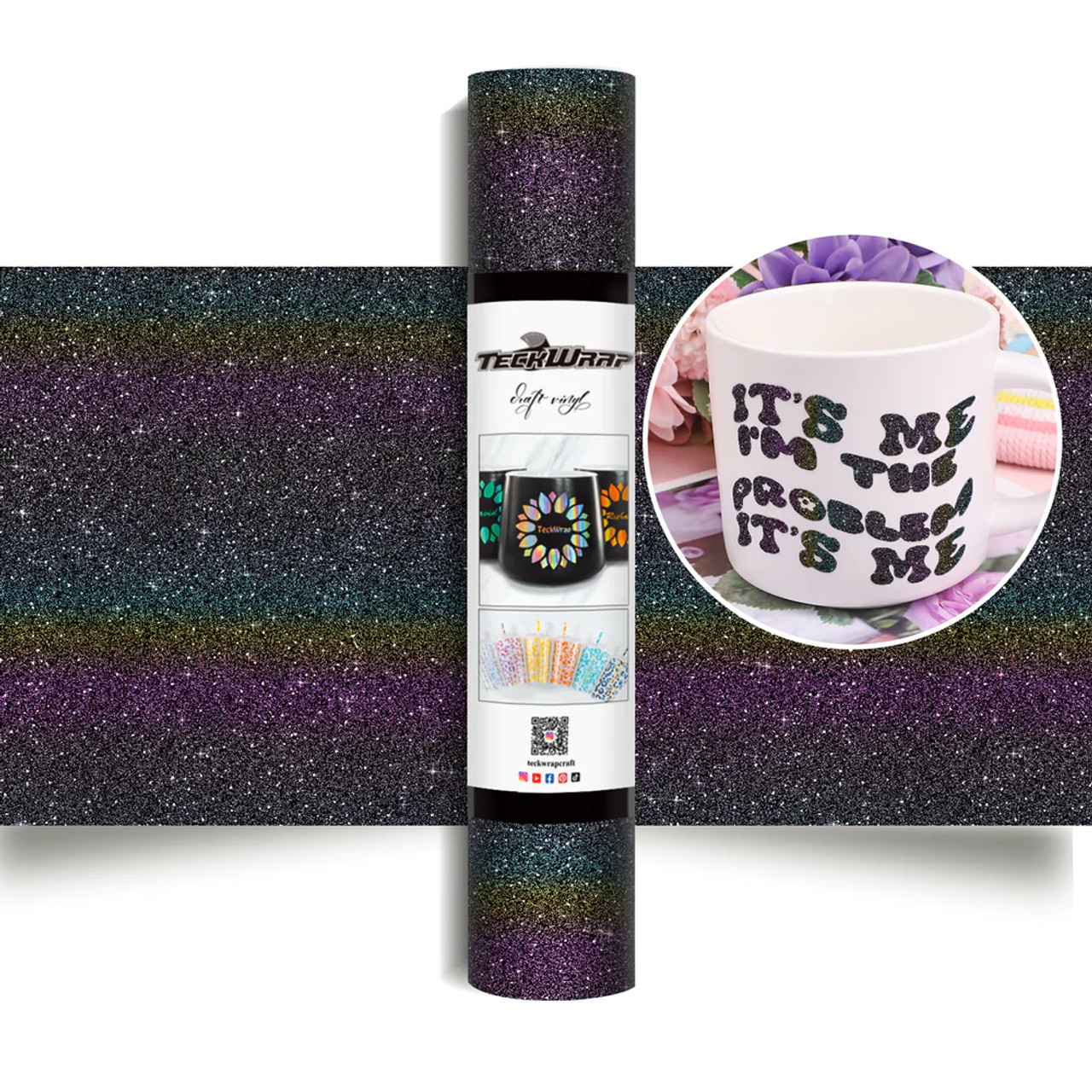 Teckwrap Colorful Glitter Adhesive Craft Vinyl | Mystery