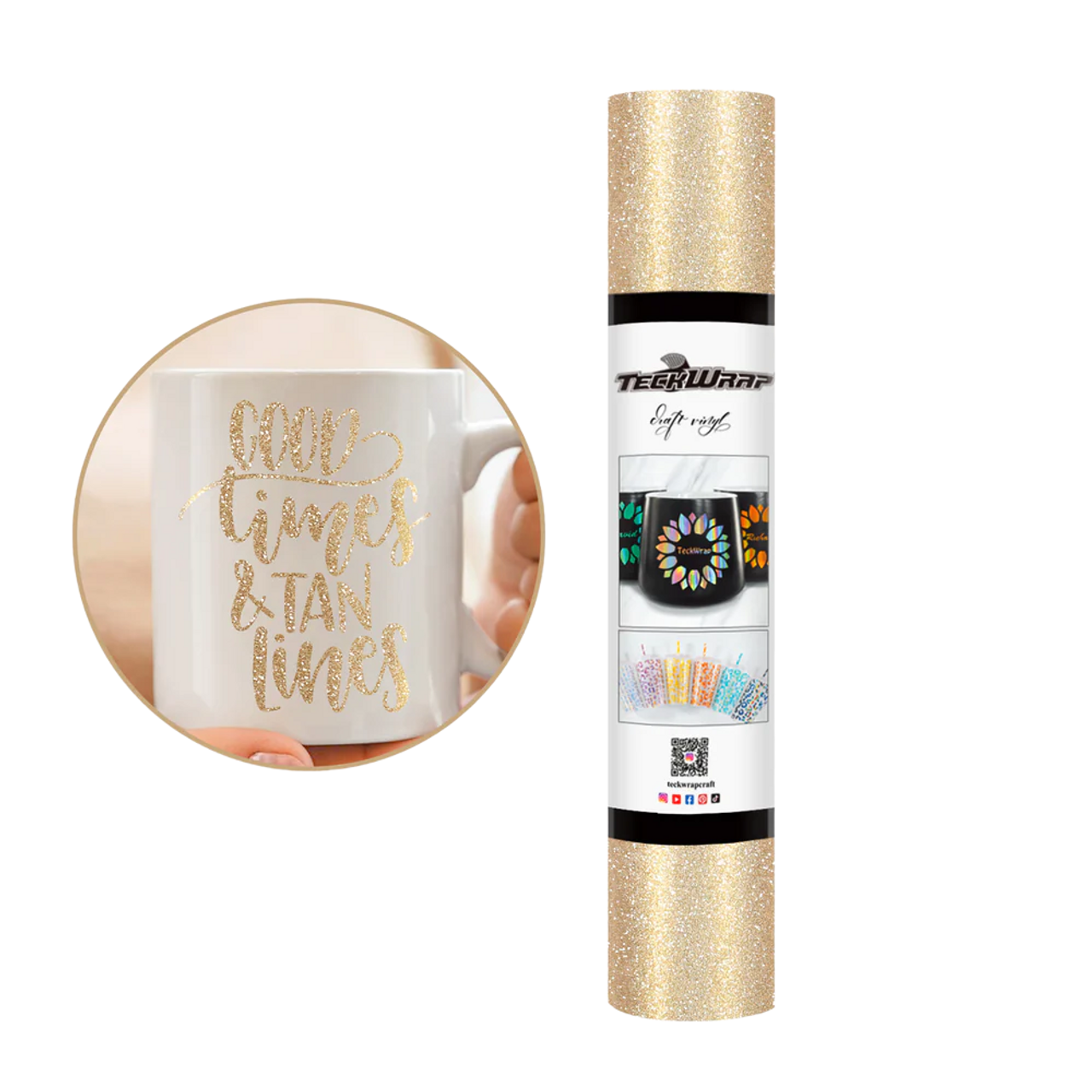 Teckwrap Burst Glitter Adhesive Vinyl | Champagne Gold