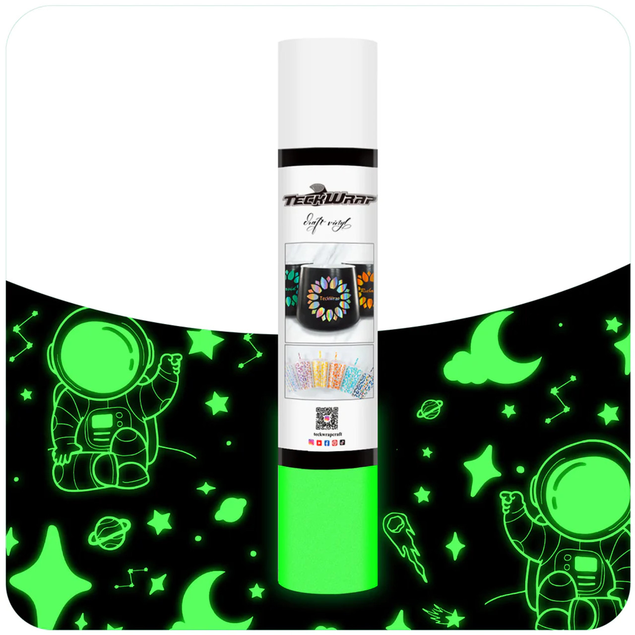 Teckwrap Glow in the Dark Adhesive Vinyl | White