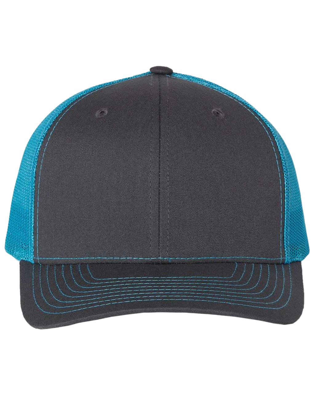 Richardson 112 Snapback Trucker Cap | Charcoal Neon Blue