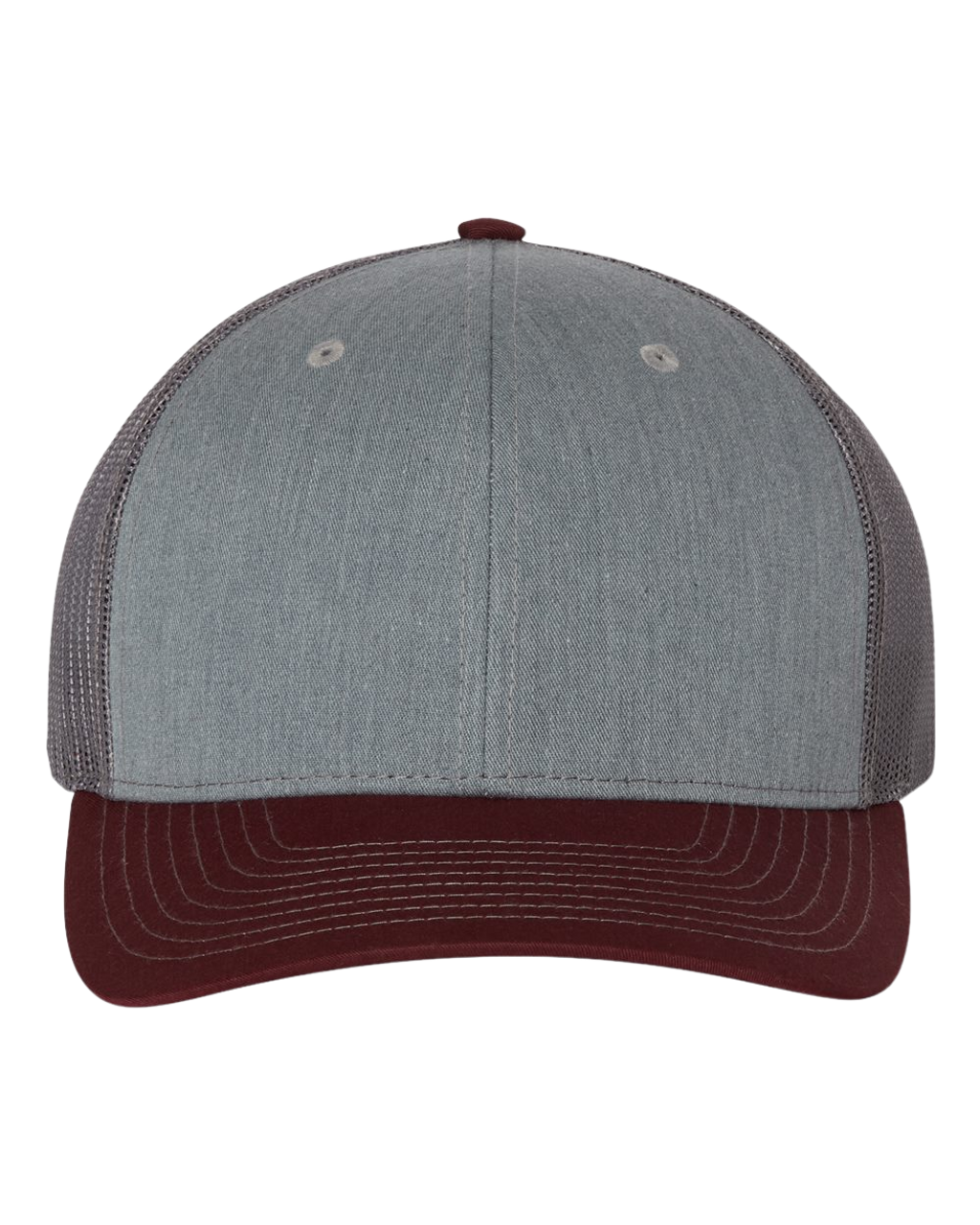 Richardson 112 Snapback Trucker Cap | Heather Grey/Charcoal/Maroon