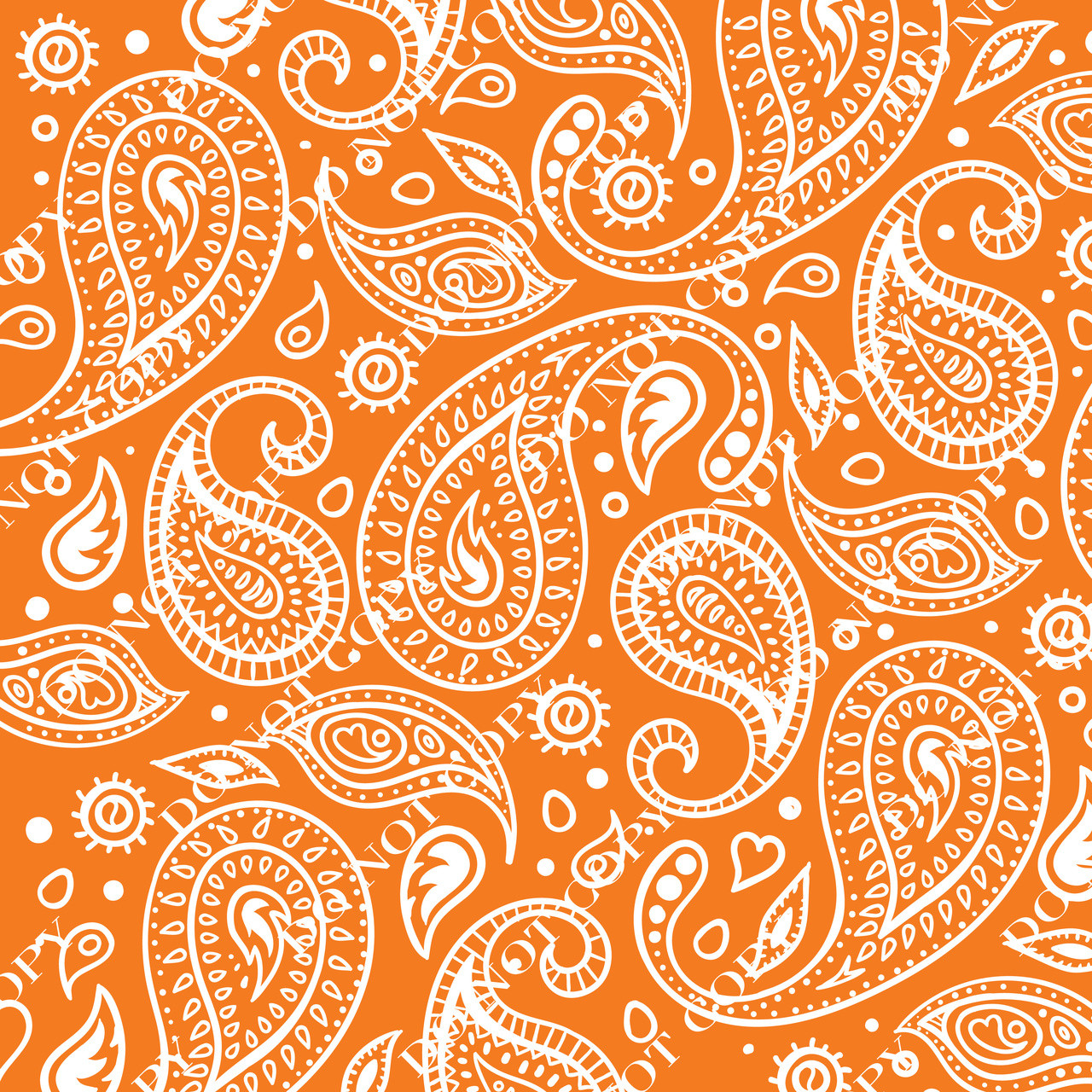 paisley pattern orange