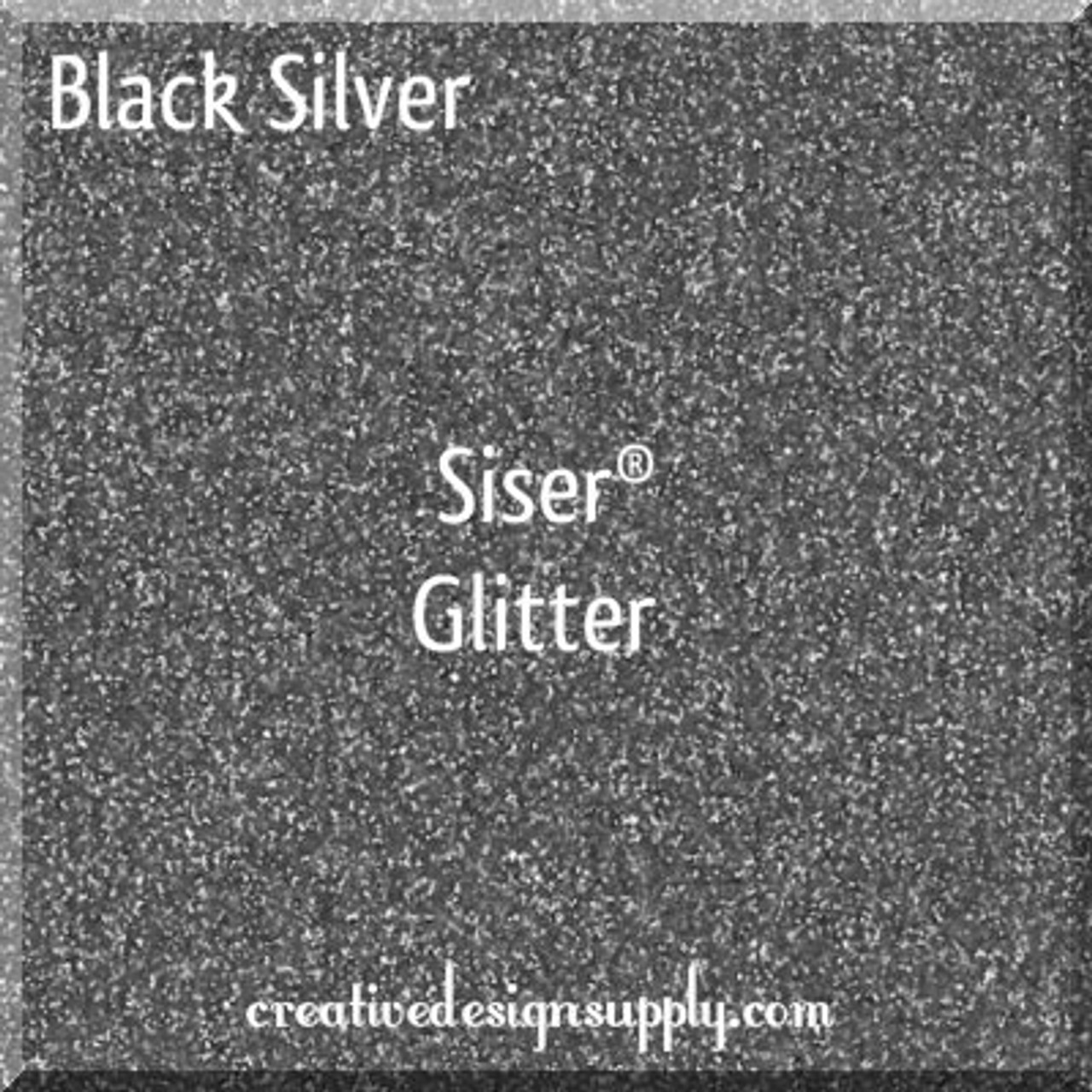 Siser® 12" Glitter Heat Transfer Vinyl | Black Silver