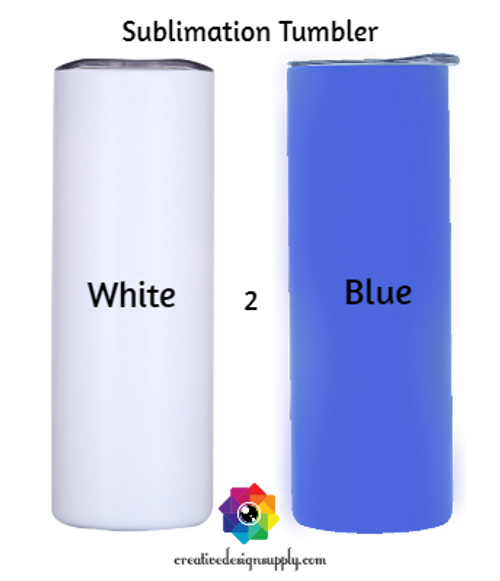 CDS Drinkware  White 2 Blue Sublimation Tumbler