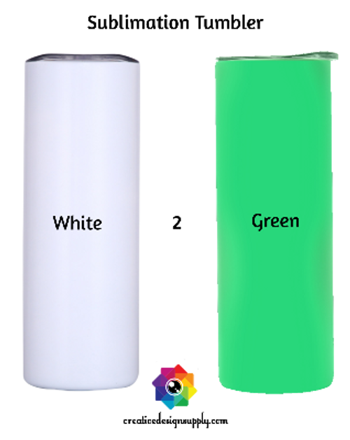 CDS Sublimation Blanks | White 2 Green Sublimation Glow Tumbler