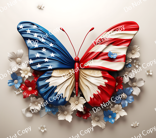 ColorSplash Ultra Tumbler Wraps| 3D Patriotic Butterfly CF 