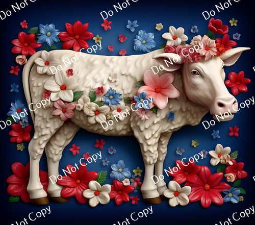 ColorSplash Ultra Tumbler Wraps| 3D Patriotic Cow CF 1