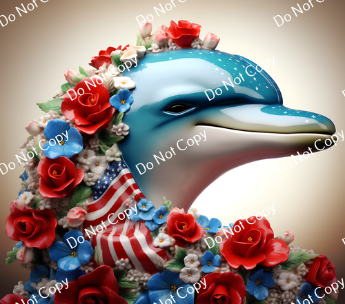 ColorSplash Ultra Tumbler Wraps| 3D Patriotic Dolphin CF 1