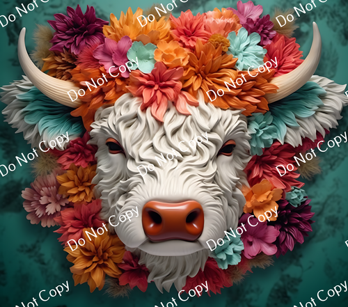 ColorSplash Ultra Tumbler Wraps| 3D Highland Cow CF 19
