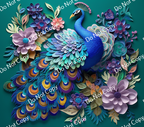 ColorSplash Ultra Tumbler Wraps| 3D Peacock CF 3