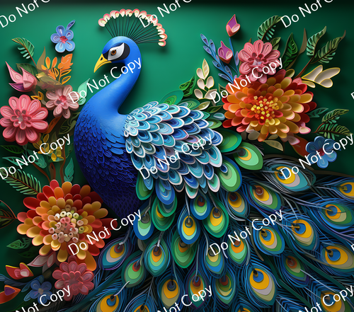 ColorSplash Ultra Tumbler Wraps| 3D Peacock CF 2