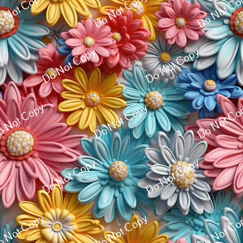 Printed Pattern Vinyl | 3D Daisies 11