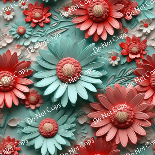 Printed Pattern Vinyl | 3D Daisies 8