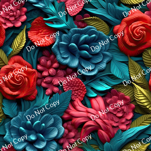 Printed Pattern Vinyl | 3D Floral Sculptures 12