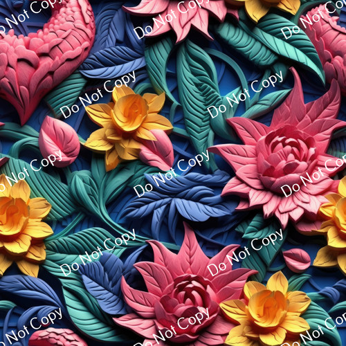 Printed Pattern Vinyl | 3D Floral Sculptures 10