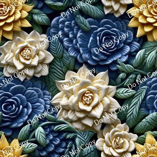 Printed Pattern Vinyl | 3D Floral Sculptures 7