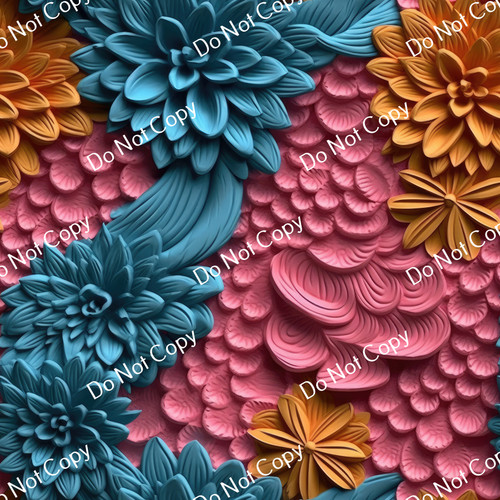 Printed Pattern Vinyl | 3D Floral Sculptures 3