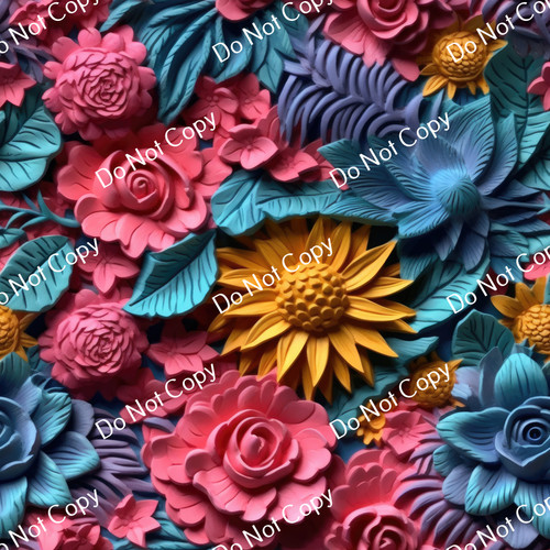 Printed Pattern Vinyl | 3D Floral Sculptures 1