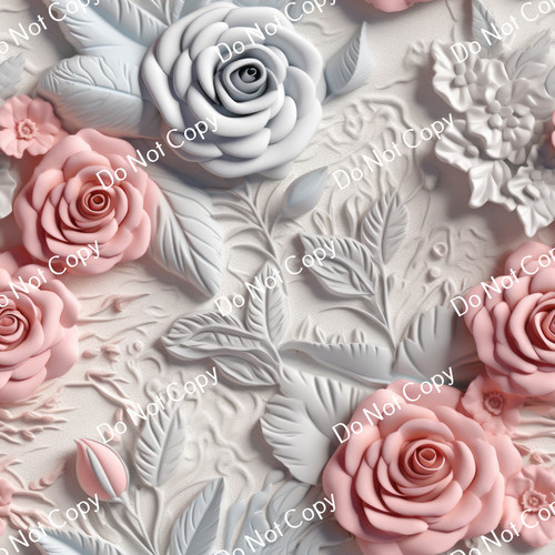 Printed Pattern Vinyl | 3D Roses 15