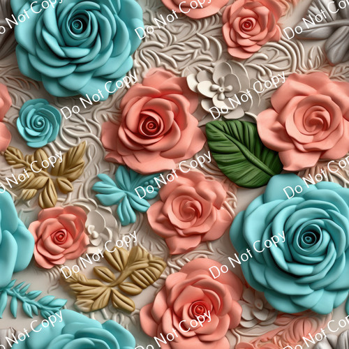 Printed Pattern Vinyl | 3D Roses 1