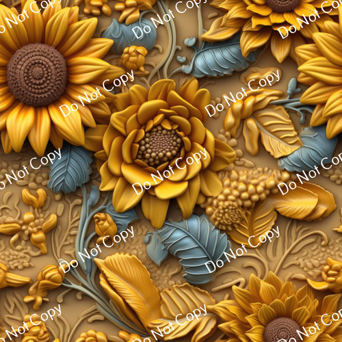 Printed Pattern Vinyl | 3D Sunflowers 13