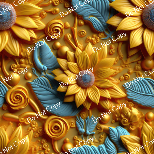 Printed Pattern Vinyl | 3D Sunflowers 9
