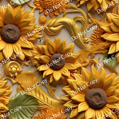 Printed Pattern Vinyl | 3D Sunflowers 8