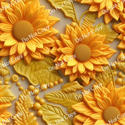 Printed Pattern Vinyl | 3D Sunflowers 7