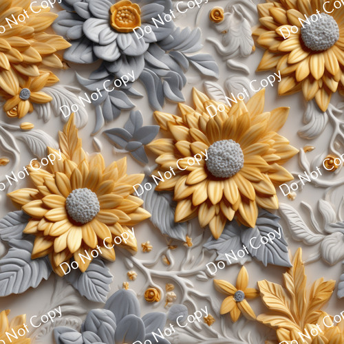 Printed Pattern Vinyl | 3D Sunflowers 2