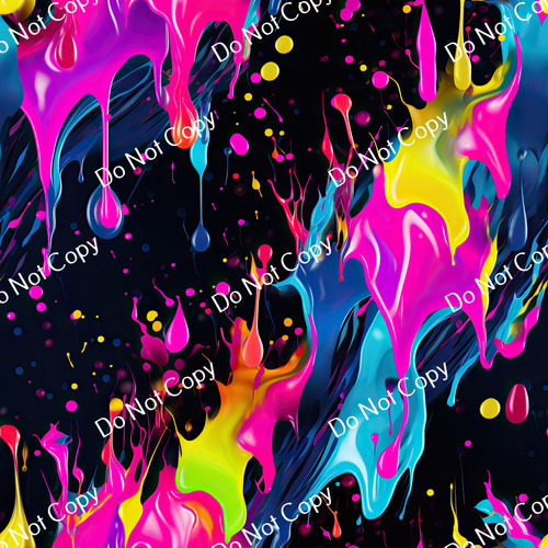 Pretty Printed Vinyl | Neon Paint Splash CF 12