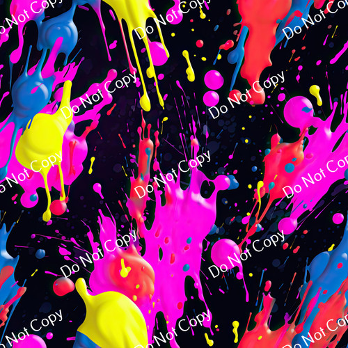 Pretty Printed Vinyl | Neon Paint Splash CF 9