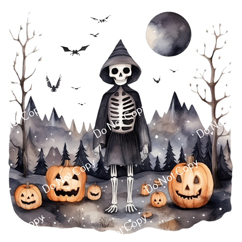 ColorSplash Ultra | Watercolor Halloween Skeletons 27