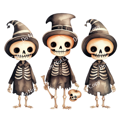 ColorSplash Ultra | Watercolor Halloween Skeletons 8