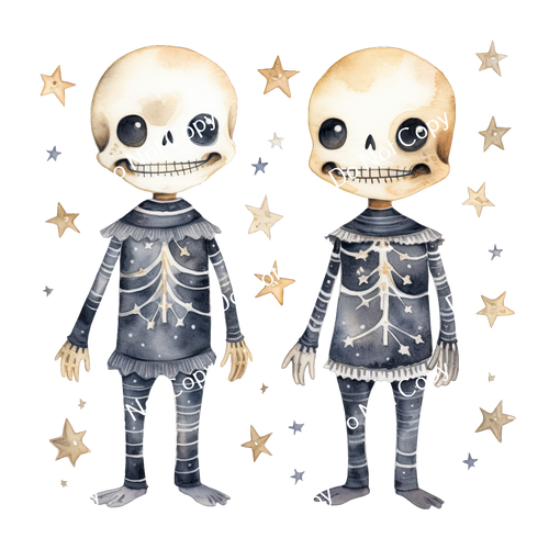 ColorSplash Ultra | Watercolor Halloween Skeletons 7