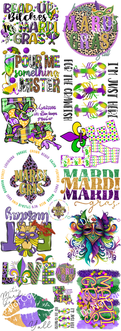 ColorSplash Ultra Gang Sheets | Mardi Gras Gang Sheet 2