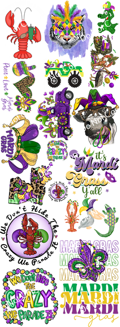 ColorSplash Ultra Gang Sheets | Mardi Gras Gang Sheet 3