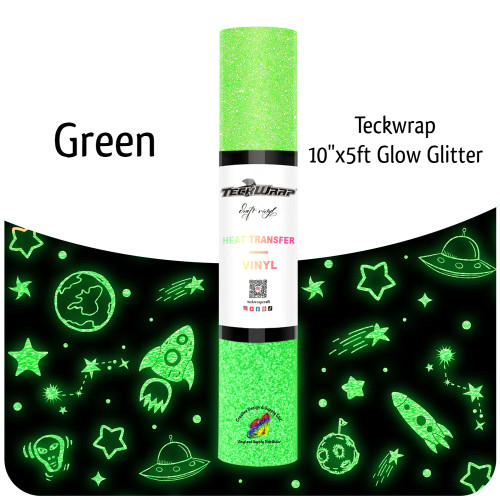 Teckwrap Glow in the Dark Glitter HTV | Green