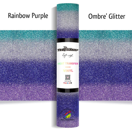 Teckwrap Ombre' Glitter HTV | Rainbow Purple