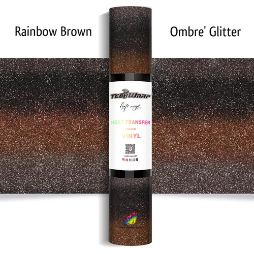 Teckwrap Ombre' Glitter HTV | Rainbow Brown