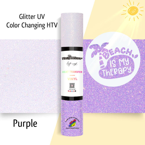 Teckwrap Glitter UV Color Changing HTV | Purple