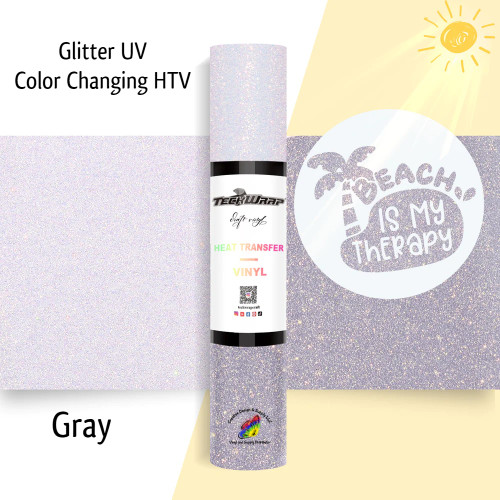 Teckwrap Glitter UV Color Changing HTV | Gray