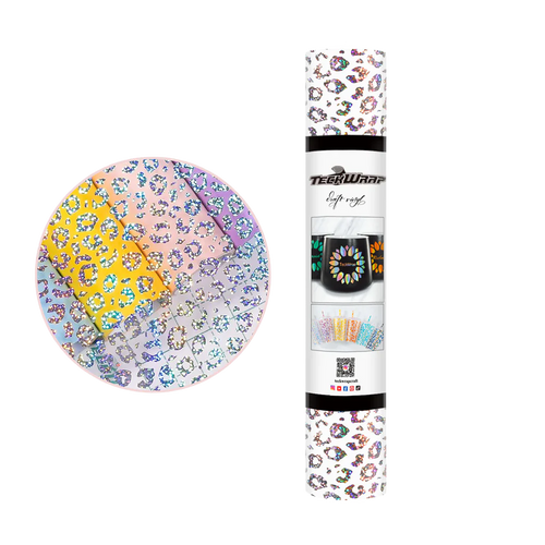 Teckwrap Holographic Opal Adhesive Vinyl | Transparent Leopard