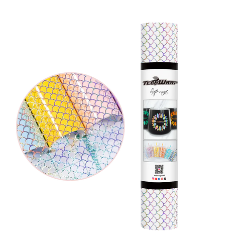 Teckwrap Holographic Opal Adhesive Vinyl | Transparent Mermaid Scales