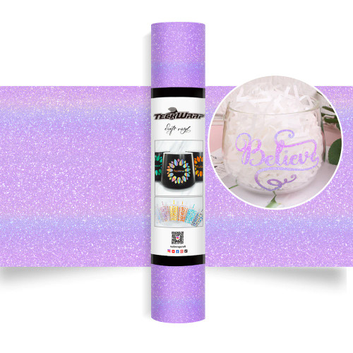 Teckwrap Colorful Glitter Adhesive Craft Vinyl | Lilac