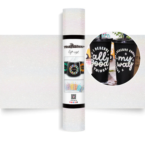 Teckwrap Glitter Brush Adhesive Vinyl | Nebula White