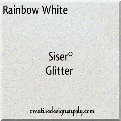 Rainbow White Siser Glitter 20"